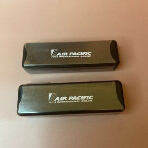 Vintage AIR PACIFIC Fiji International Airline Travel Toothbrush in Case * Pair